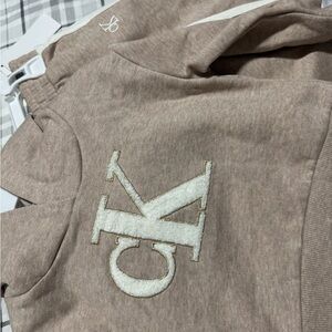 Calvin Klein Beige Sweatshirt with White Logo